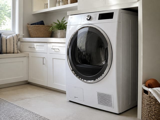 Clothes dryer in a laundry room